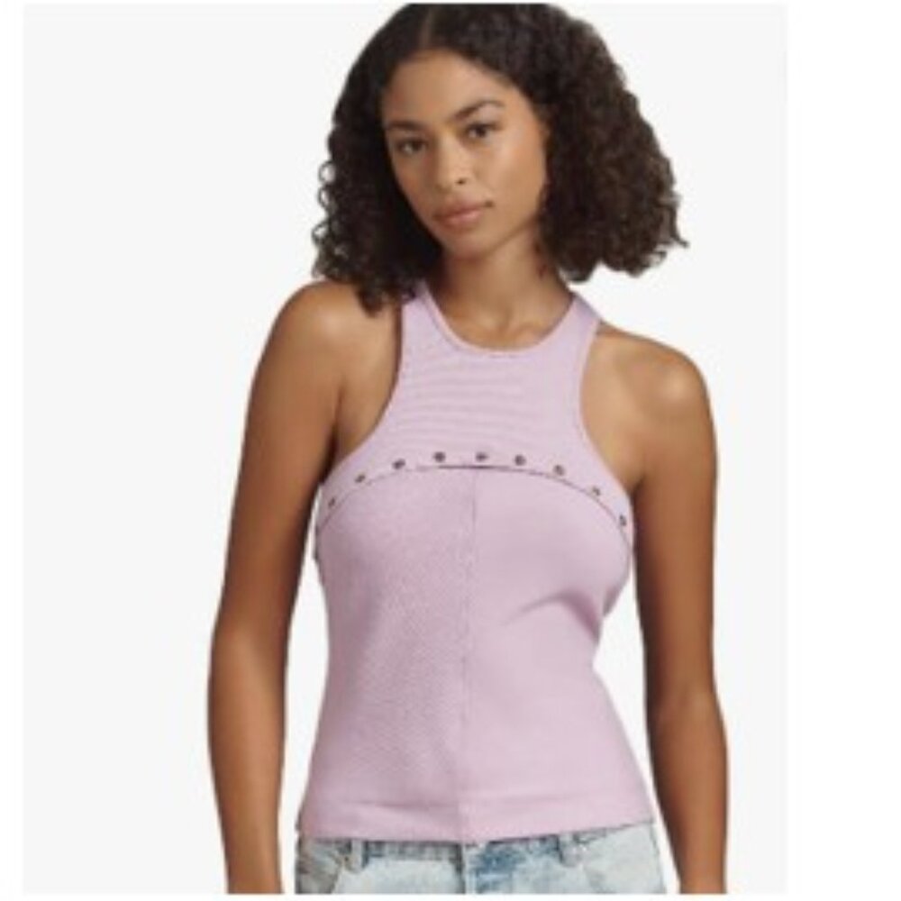 By Anthropologie Snap Racer Tank in Lilac Sky - Size Medium - NWT